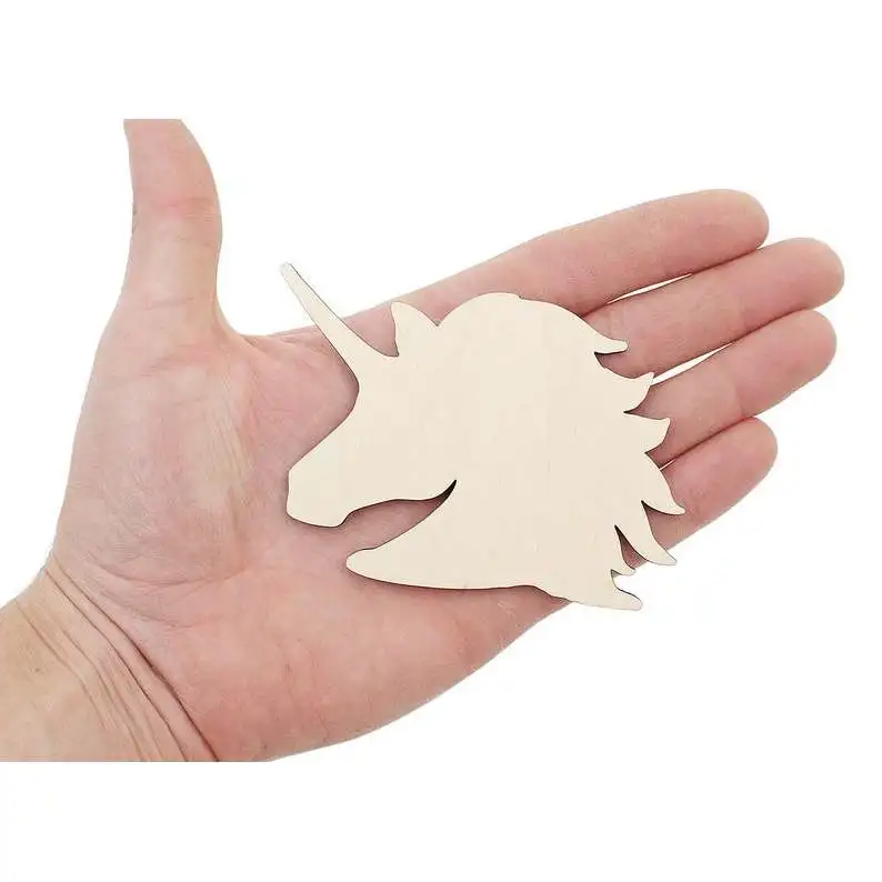 

Wooden Unicorn Head Cutout (7cm) Shape Art Projects Craft Animal Silhouette Decoration Gift Decoupage Cutout 1028