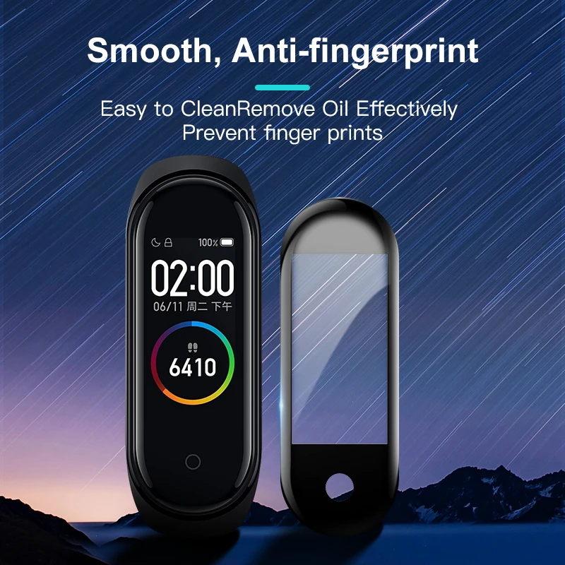 BAPICK 20D устойчивое к царапинам защитное стекло для Xiaomi mi Band 4 стеклянная пленка с закругленными краями протектор экрана mi Band 4