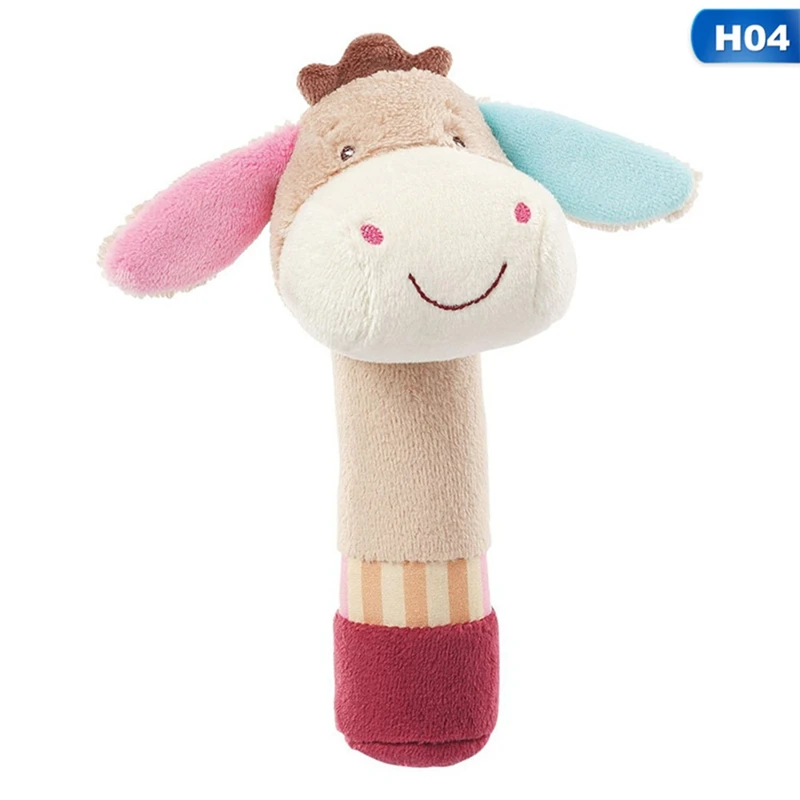 Детские погремушки-мобильные телефоны милые детские игрушки Различные мультфильм детская погремушка ручная погремушка Мягкие плюшевые игрушки для малышей 0-12 месяцев - Цвет: H04