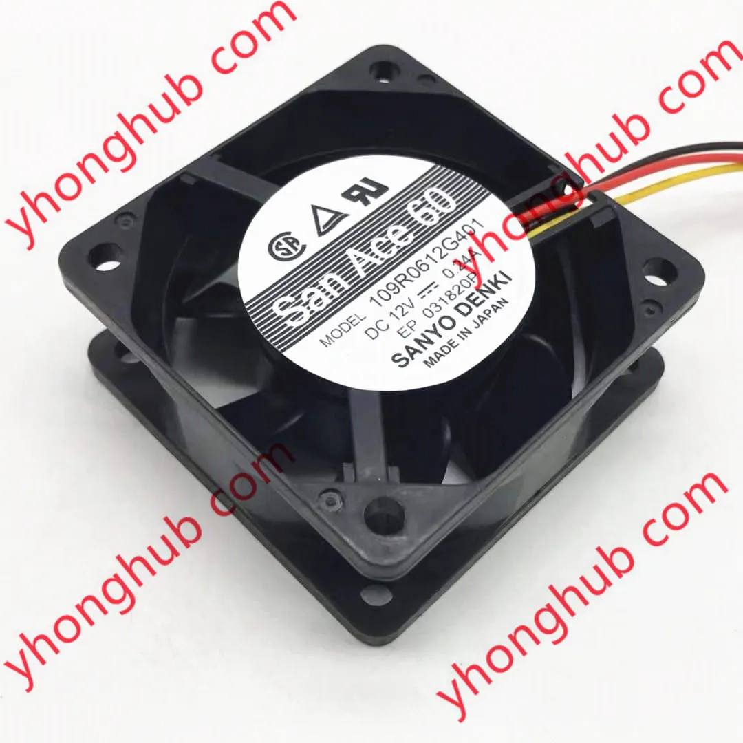 

3-проводной Вентилятор охлаждения сервера SANYO Denki 109R0612G401 DC 12V 0.24A 60x60x25 мм