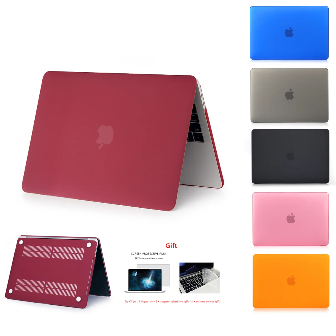 Новый Кристальный \ матовый чехол для Apple Macbook Air Pro retina 11 12 13 15 дюймов сумка для ноутбука, для Macbook pro 13 Чехол A1932 New Air 13 + Gif