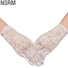 Модные короткие кружевные свадебные перчатки защита полный палец перчатки для вождения на открытом воздухе Вечерние перчатки для вождения