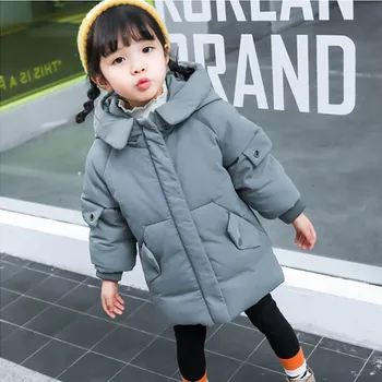 

HziriP New 2020 Winter Fashion Kids Coat Thickening Hooded Girls Jacket Long Sleeve Solid Warm Baby Boys Coats Outwear Tops