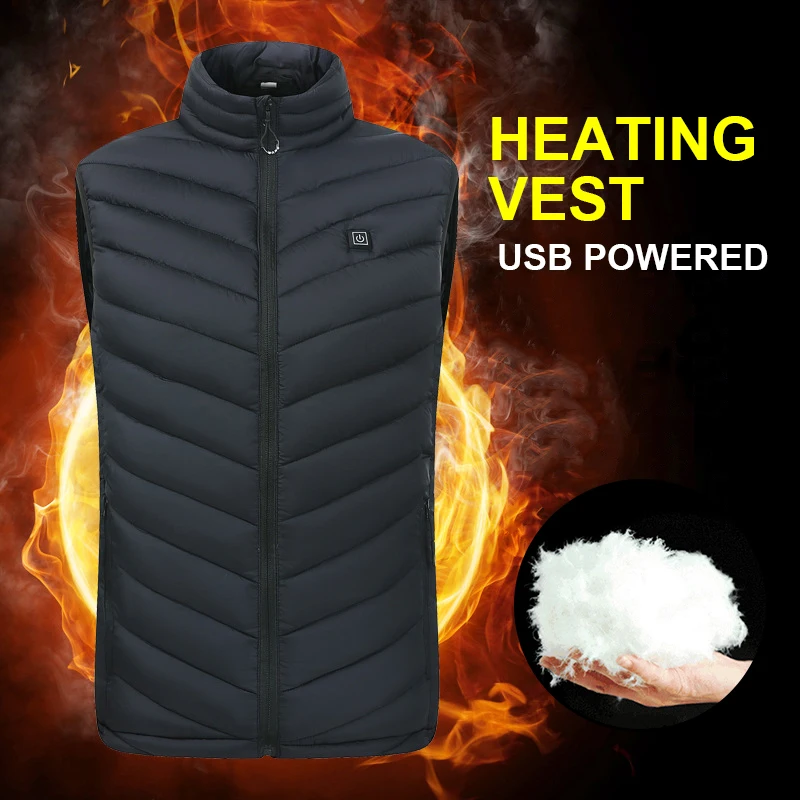 

Heating Vest Washable Usb Charging Heating Warm Vest Control Temperature Outdoor Camping Hiking Men Women Winter Jackets