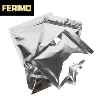 

100Pcs Aluminum Foil Ziplock Packaging Bags Mylar Foil Self Sealing Zipper Pouches Zip Lock Food Storage Bags for Snack Tea Pack