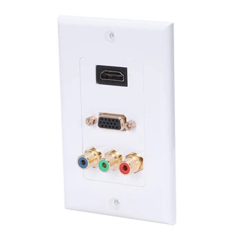 

Hdmi Vga 3 Rca Panel Composite Three In One Integrated Multimedia Wall Panel o Video Socket Wall Plate Panel