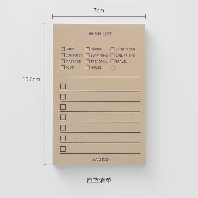 Not Sticky Memo Pads Simple Plan Student Daily Notebook Time Management Learning Label Clocking Schedule Week Planner Office Tag 15 Wishlist