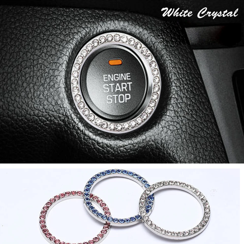 Автомобильный Стайлинг кнопка запуска ключ кольцо/кольцо с бриллиантом