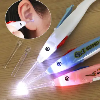 

Practical Kids Fish Earpick LED Light Ear Wax Remover Fast Clean Tool Safe Painless Cleaner Baby Health Care Tools