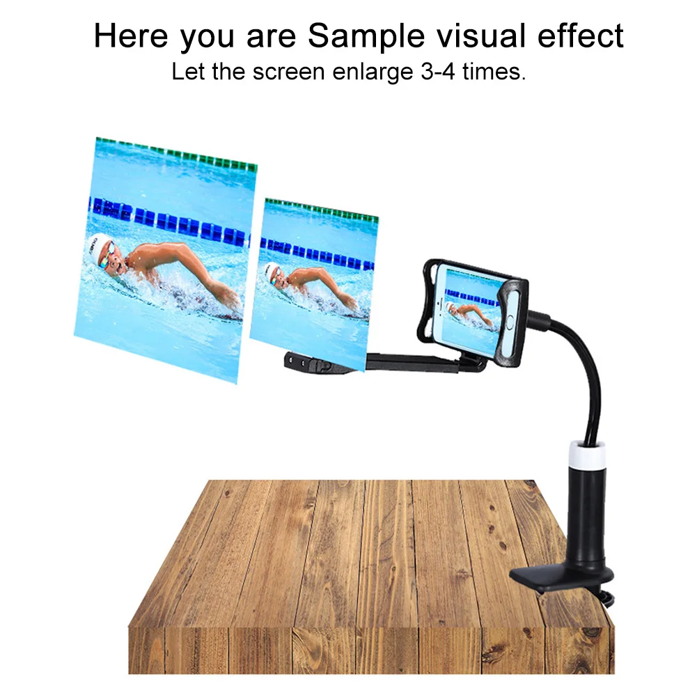 8/1" 360 градусов Регулируемый HD Проекционный увеличитель экрана телефон присоска кронштейн 3D домашний настенный телефон экран Amplifie