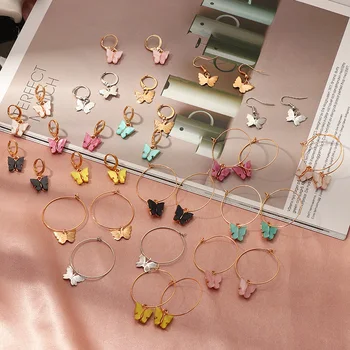 

Fashion Korean Butterfly Dangle Earrings for Women Insect Acrylic Earrings 2020 Aretes Aro Boho Mujer Cute Earring Jewelry Girl