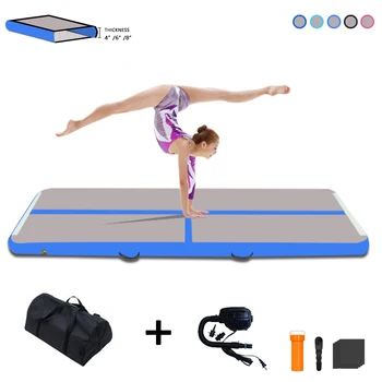 

10ft Inflatable Gymnastics Air Track Tumbling Mat 6in Thick Tumbling Air Track Mat with Electric Air Pump