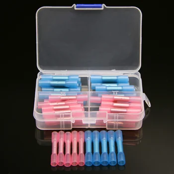 

50PCS Assortment Waterproof Seal Wire Butt Insulated Connectors Heat Shrink Crimp Terminals Automotive Kit 14-22AWG