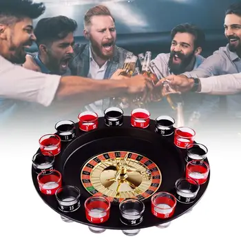 

Bar Funny Tools Russia Turntable Shot Glass Drinking Game 16 Shot Glasses Set Bar Swivel Plate Drinking Game