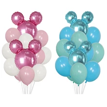 1 conjunto mickey minnie mouse balões rosa azul látex balão chuveiro do bebê festa de aniversário decoração folha balão de ar globos crianças brinquedo(China)