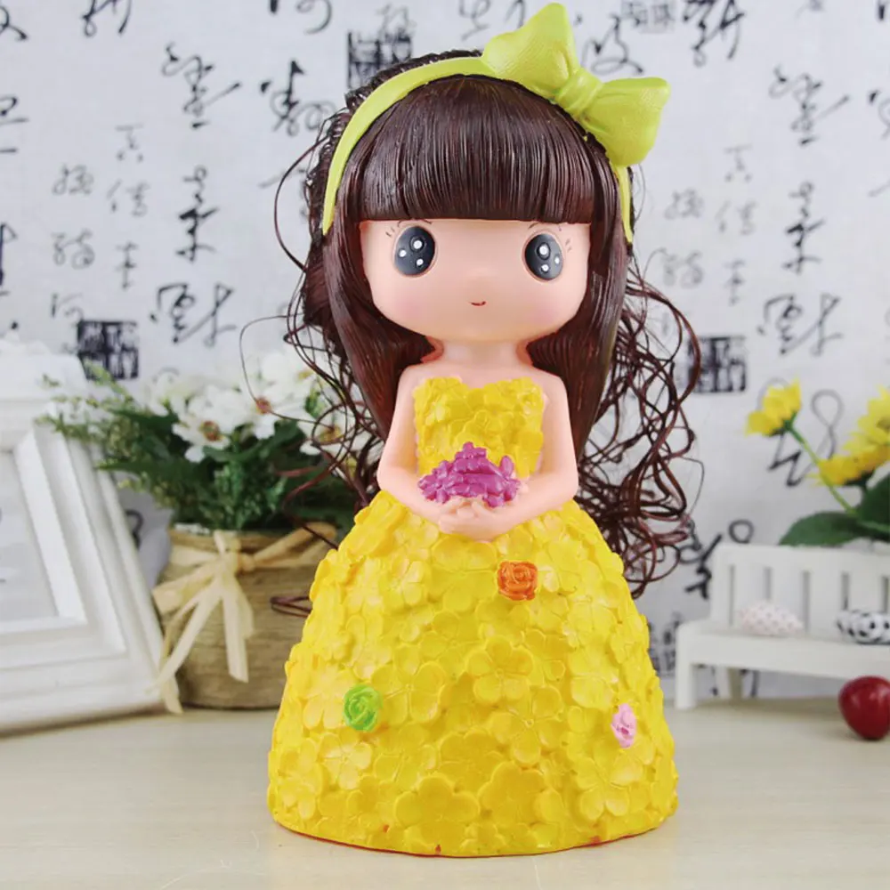 Силиконовый парик Принцесса Милая кукла силиконовая большая емкость Копилка Небьющийся подарок на день рождения 1 шт