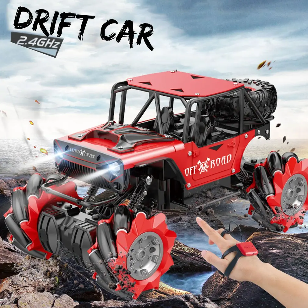 

New 1/14 Gesture Sensing Remote Control Car Watch Dual RC Lateral Drift Alloy Buggy Children's Toys RC Off-road Vehicle