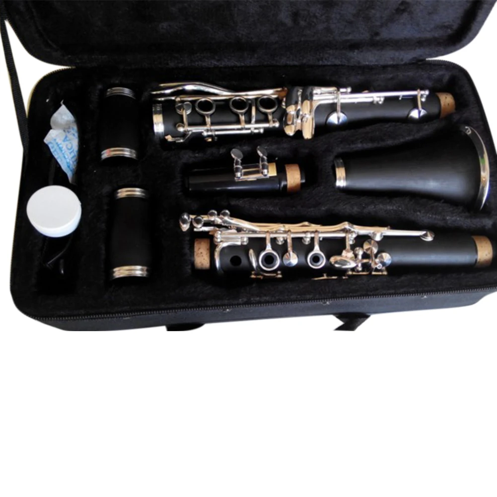 

17 Keys Student Beginner Screwdriver Clarinet Mouthpiece Soprano B Flat Gloves Woodwind With Storage Box Gift Cleaning Cloth