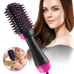 CIICII Hair Dryer Hot Air Brush Adjustable Salon Hair Comb Blow Dryer Straightener & Curler For Women Hair Styler