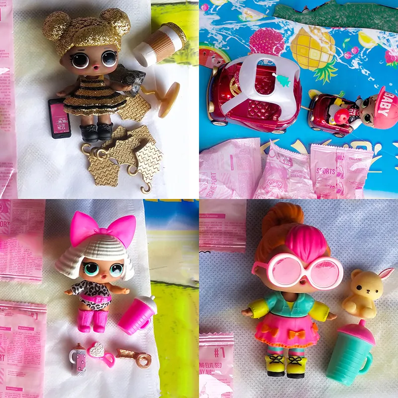 

Genuine Lol Omg Original Doll House LOL Surprise Dolls Queen Bee Doll Cars Set Child Girl's Christmas Gift Lil Sister Figure Toy