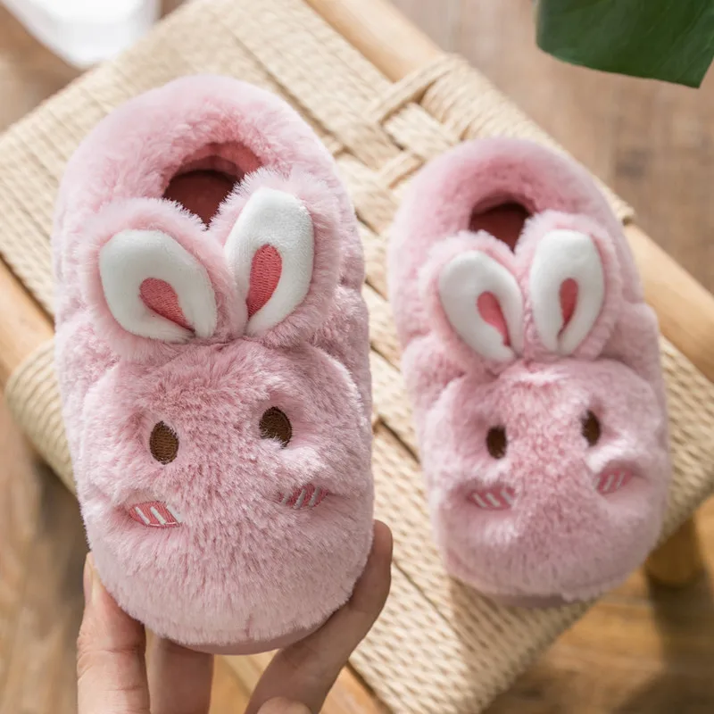 rabbit Новинка; домашние детские тапочки с рисунком; детская обувь для мальчиков и девочек; тапочки с медведем для девочек; детские тапочки; домашняя обувь - Цвет: rabbit
