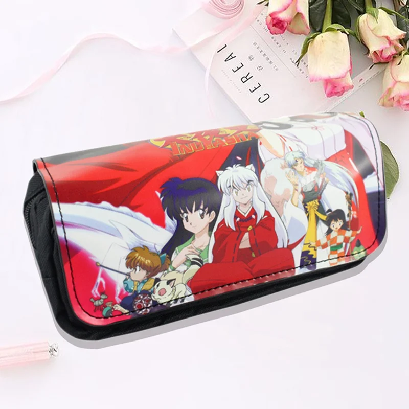 

Cartoon Pencil Case Bag Zip Pouch Makeup Bags Anime Naruto/Sebastian /Inuyasha/ Student Canvas Large Capacity Pencil Case