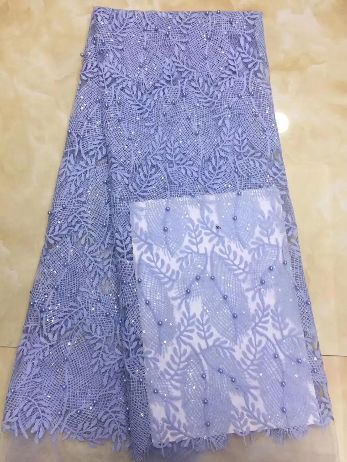 Африканская кружевная ткань высокое качество кружевная бисером французская кружевная ткань для свадебного платья tissu perlage ткань из Дубая 5 ярдов