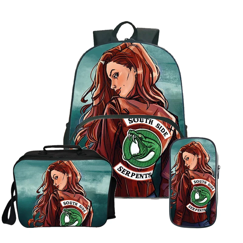 27 Mochila ривердейл южной стороне рюкзак Пенал школьный сумки для девочек-подростков; для мальчиков и девочек, рюкзак для ланча 3 шт./компл. рюкзак для путешествий - Цвет: 27