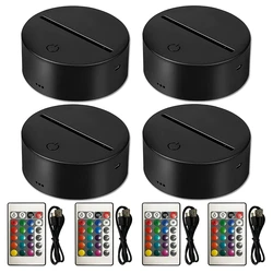 Promotion! 3D Night LED Light Lamp Base,Adjustable 16 Colors Light Show Display Stand for Room Shop Bar Restaurant