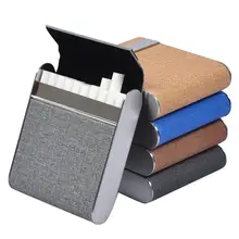 5 Kleuren Rvs Case Tabak Holder Pocket Box Storage Container Pu Card Roken Case Accessoires