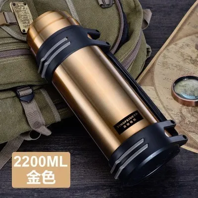 N 2200ml Термос с изоляцией из нержавеющей стали, 1л/2л/3Л, Термокружка для путешествий, кофейные кружки, термовакуумная бутылка для воды, Термокружка - Цвет: N 2200ml