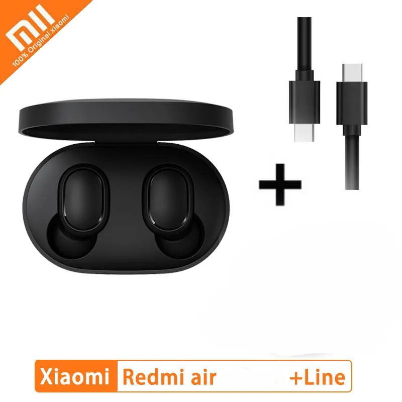 Airdots Add Line Xiaomi Redmi Airdots TWS беспроводные Bluetooth наушники стерео Bluetooth 5,0 шумоподавление с микрофоном Handsfree AI управление - Цвет: Airdots Add Line