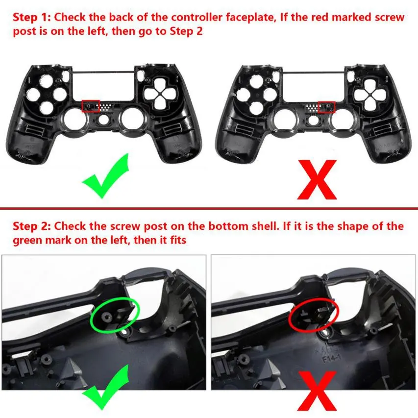 Твердый красный полный комплект оболочки чехол на кнопке Ремонт для PS4 контроллера