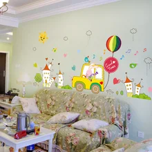 Стиль стикер на стену s экологически чистый ПВХ стикер s кролик водитель мультфильм стикер Детская комната милое украшение