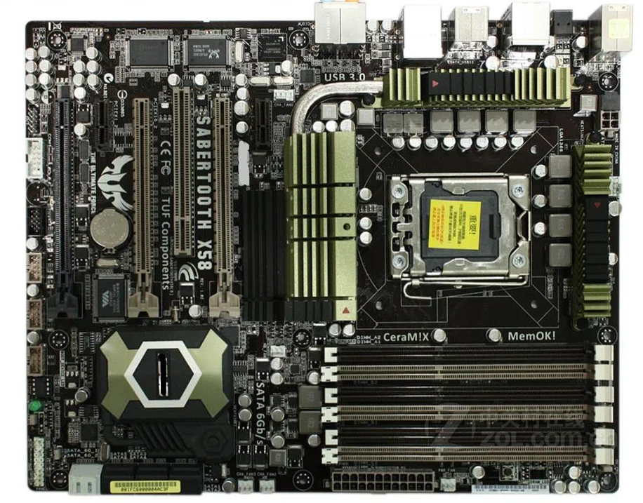 Оригинальная материнская плата SaberTooth X58 LGA 1366 DDR3 i7 Extreme/ 24 ГБ б/у Настольная |
