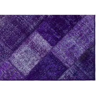 

Handmade Purple Vintage Overdyed Patchwork Area Rug 160x230 Cm-5'3''X7'7''