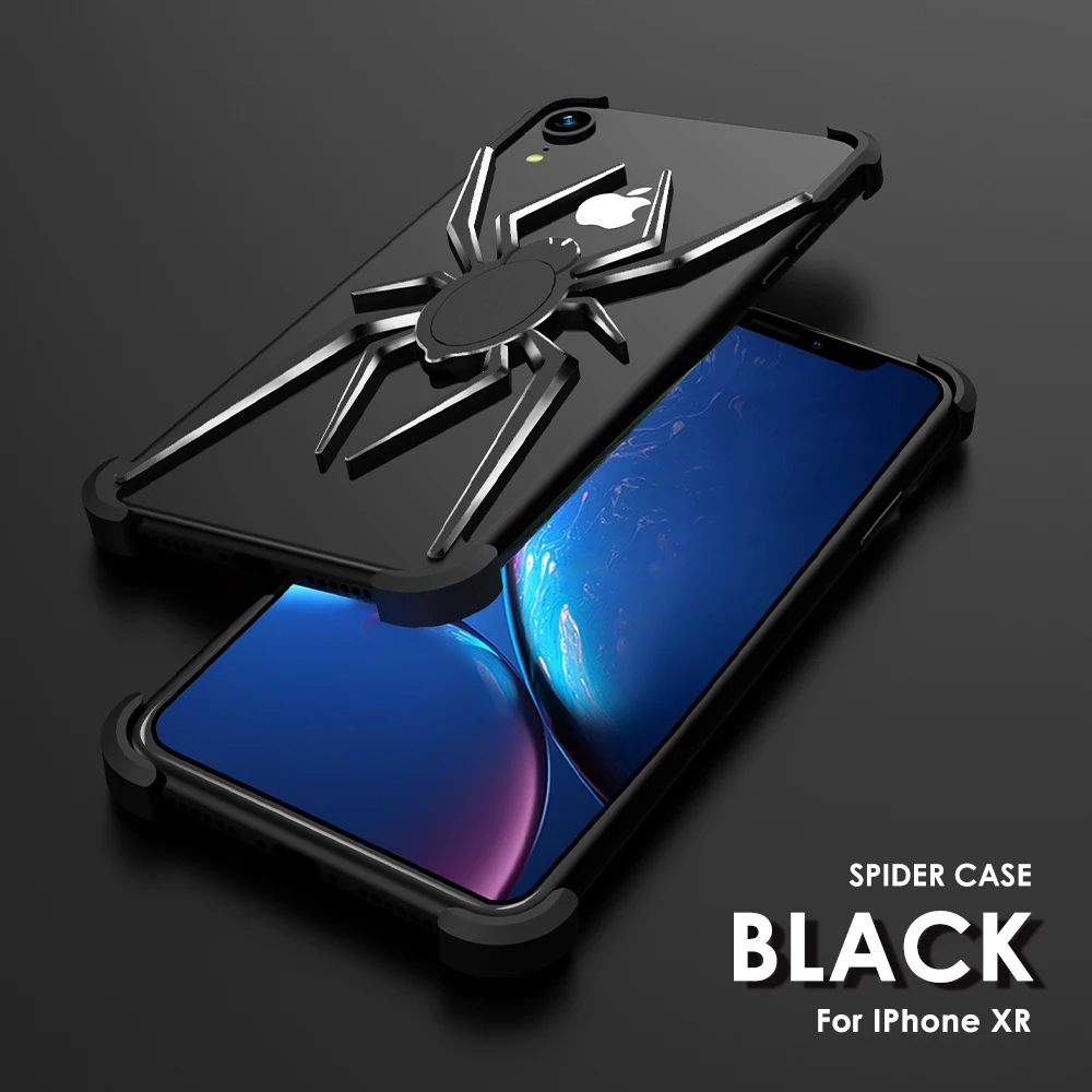 Spider serial Shockproof Armor Phone Back Case For i X XR XS MAX Silicone Hybrid Hard PC Three Proofing Case Cover - Цвет: For i XR