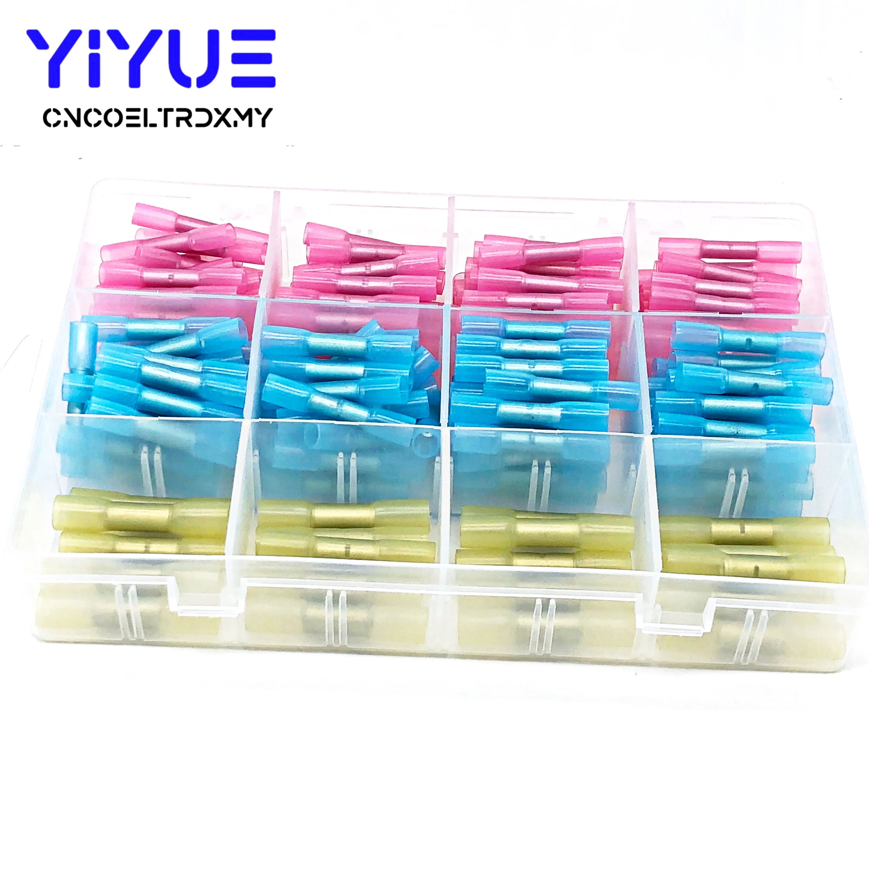200Pcs 22-18AWG Wire Butt Connectors Heat Shrink Waterproof Splice Terminals Red