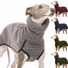 Elastic Dog Sweaters High Collar Winter Jacket Greyhound Hunter Outfit Coat Soft Medium Big Dogs Clothing S-5XL Size