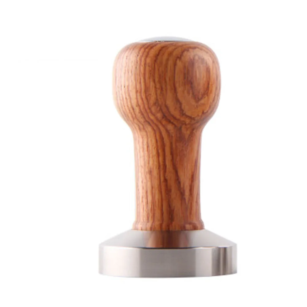 

51MM 58MM Coffee Tamper Wooden Handle Espresso Powder Flat Press Hammer Stainless Steel Food Grade Coffee Tools Coffee Ware