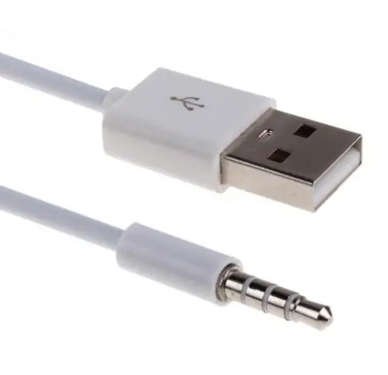500 шт. белый 1 м USB 2,0 штекер 3,5 мм аудио AUX штекер автомобильный кабель Jack зарядное устройство кабель провод шнур