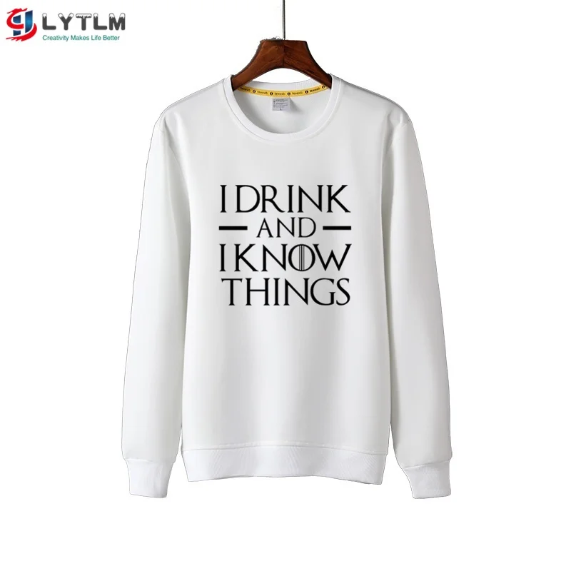 WY6119 White LYTLM I Drink and I know Things футболки для мальчиков-подростков Осенняя детская футболка для детей 12 лет футболки с длинными рукавами для маленьких мальчиков с рисунком аниме Camisetas - Цвет: WY6119 White