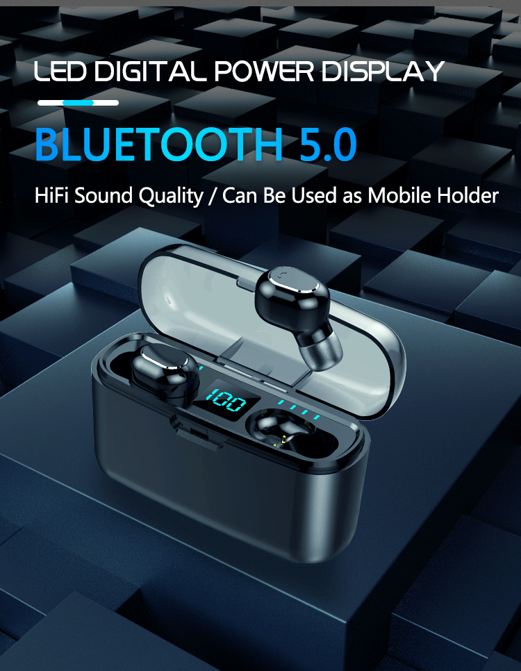 Мини TWS Bluetooth наушники 5,0 настоящие беспроводные HiFi Soud спортивные наушники умный светодиодный дисплей с зарядкой гарнитура для мобильного телефона