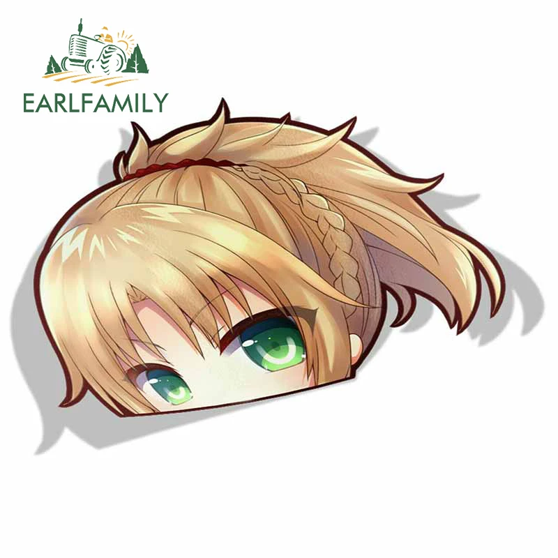 EARLFAMILY 13 см x 8 Автомобильная наклейка для Fate Red Saber morмелд 005 большая голова PEEK аниме