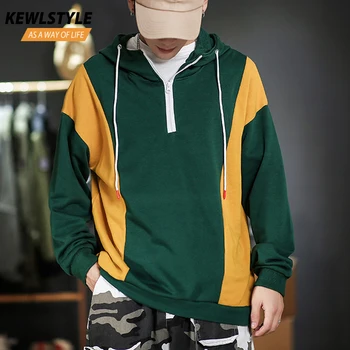 

Korean 5xl hooded hoodies men clothes harajuku casual sweatshirts mens hoody contrast color hip hop streetwear 2019 autumn HD53