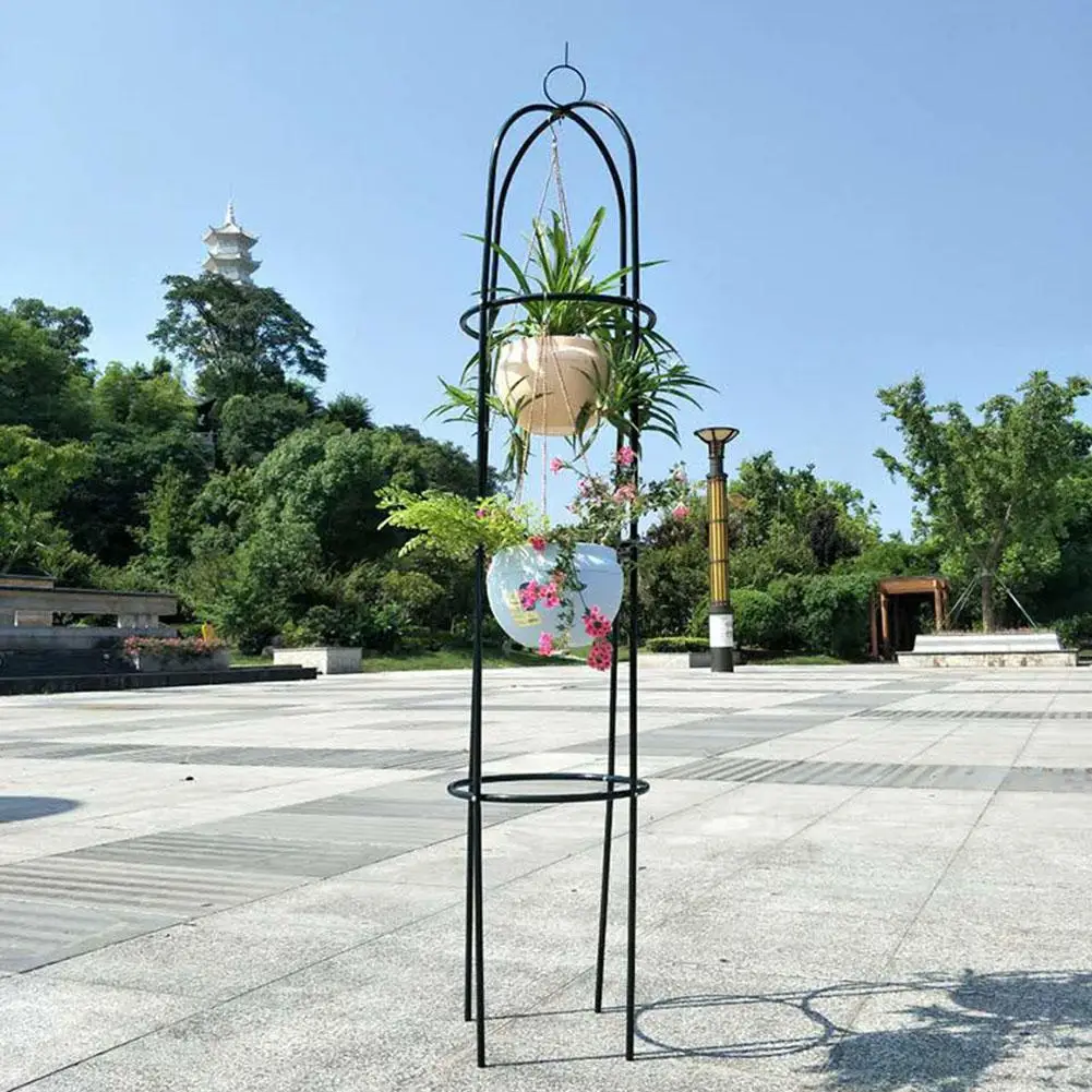 Iron Plant Climbing Rack European Arch Flower Shelf Vines Support Frame Garden Decor Plant Bracket Garden Trellis 194x40cm