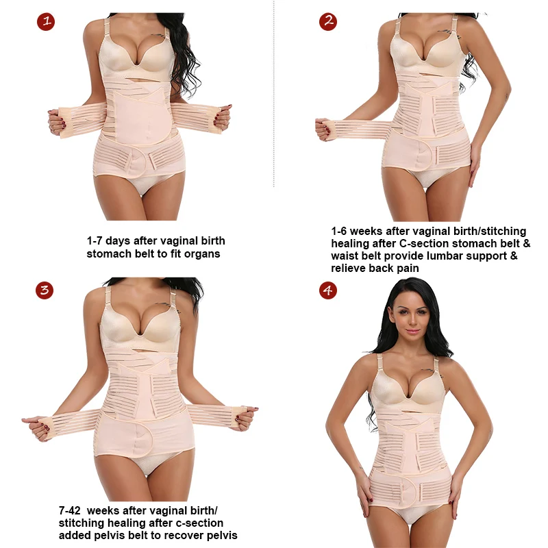 Miss Moly 3in1 Postpartum Slimming Belt For Post Partum Women Body Recovery Shapewear Belly Control Bandage Breathable Corset postpartum slimming belt