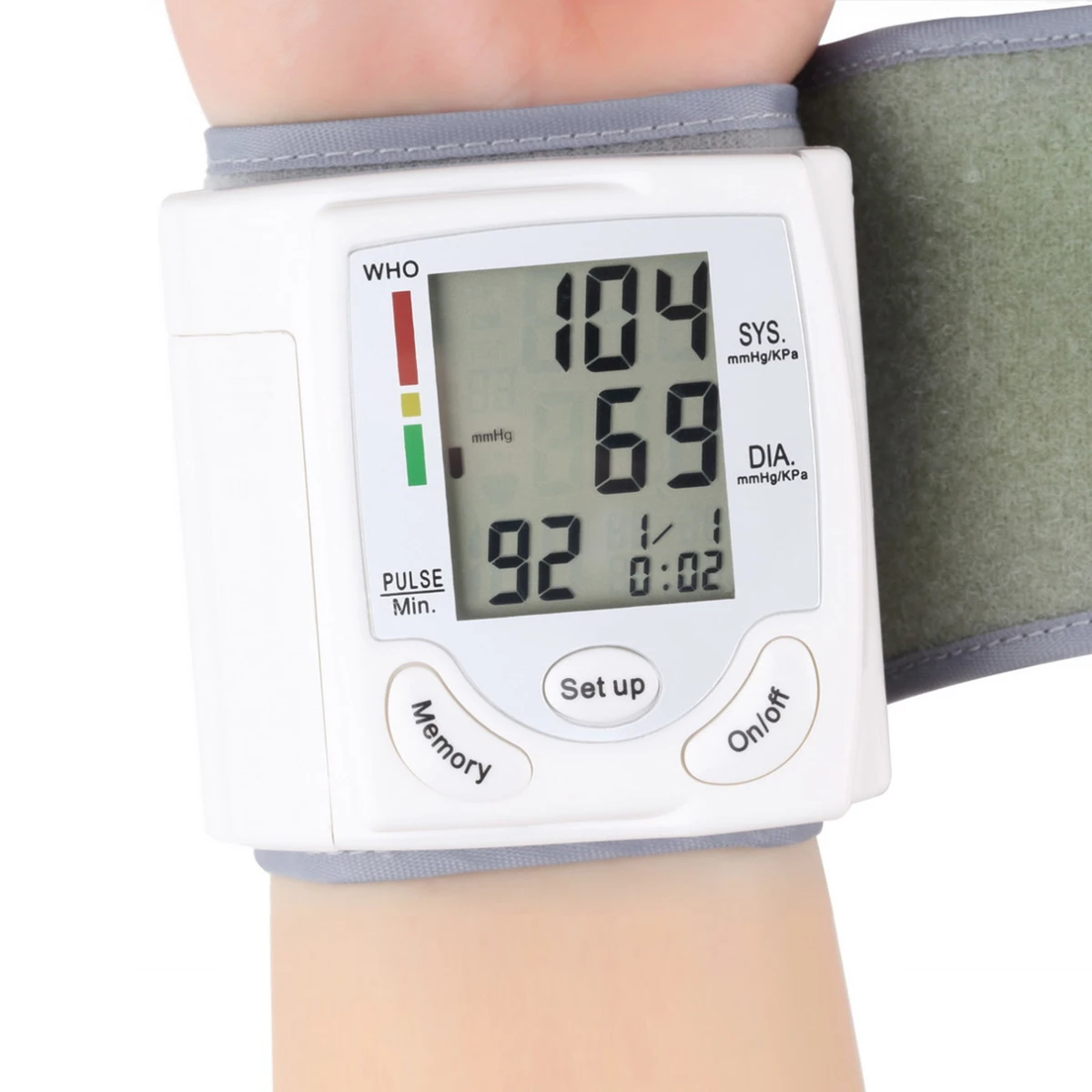 

Wrist Type Blood Pressure Monitor Automatic Digital Blood Pressure Monitors LCD Display Adjustable Cuff Machine Home Test Device