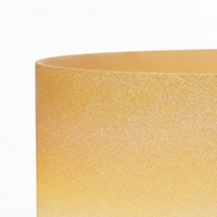 CVNC Crystal Singing Bowl Frosted Chakra Quartz 8 Inch with New Gold Lotus Design C D E F G A B for Meditation Sound Healing
