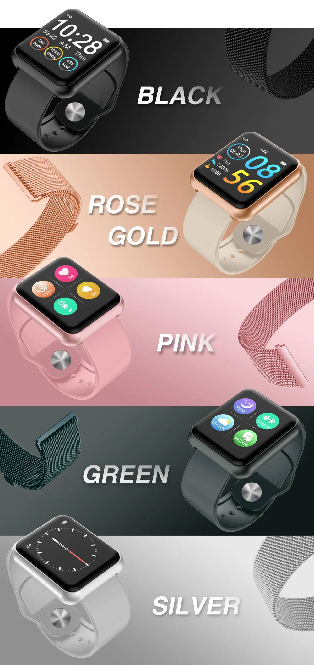 P90 Смарт-часы IP67 Водонепроницаемый фитнес-трекер монитор сердечного ритма кровяное давление женские мужские часы Смарт-часы для Android IOS